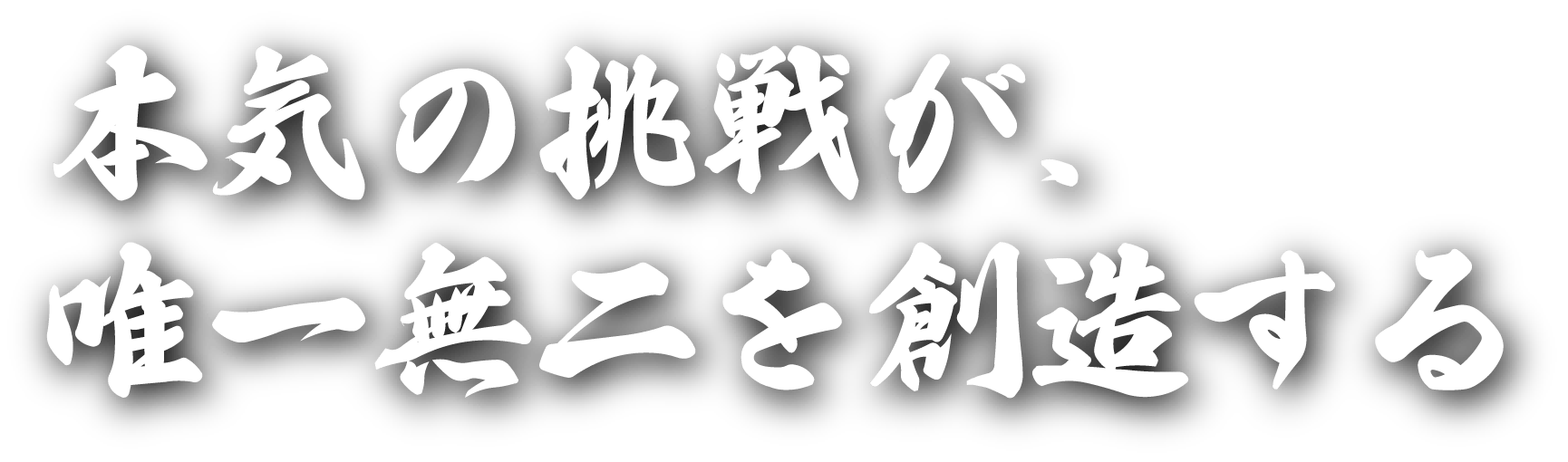 本気の挑戦が、唯一無二を創る